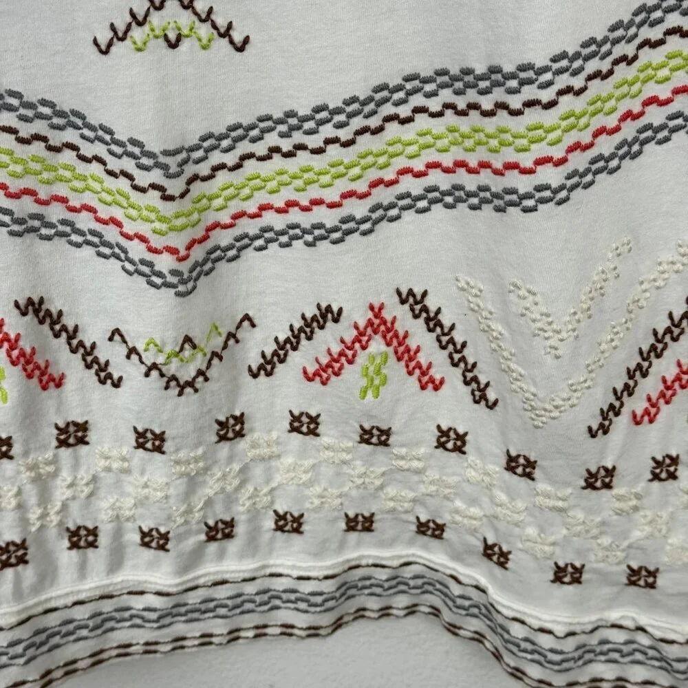 Johnny Was Open Front Cardigan XS Embroidery Southwestern Cotton Multicolor EUC